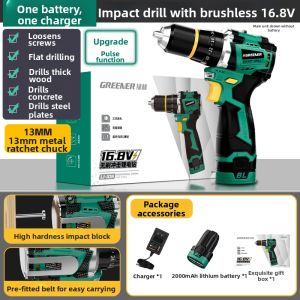 Multipurpose Compact Impact Brushless Lithium Electric Drill