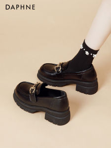 Daphne | Black Fleece Lined Platform Loafers Women