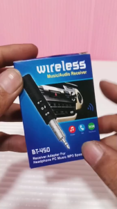 AUX BLUETOOTH RECEIVER KAPSUL CK-450 / SUPPORT AUDIO WIRELESS CK450 SB + PACK