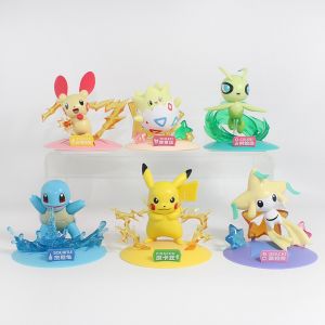 Bandai | 1/3/6PCS Pokémon Blind Box 10cm Q Version Pikachu Action Figure Gengar Figurine Collection Model Toys Halloween Christmas Gifts