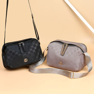 Sampai7an T272 / Tas Selempang Bahu Wanita Motif Monogram Kasual Shoulder Bag Bahan Kain Oxford Polyester Fashion Style Women Sling Bag / COD