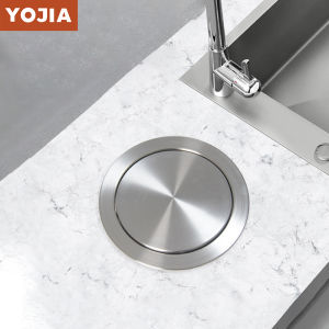 304 stainless steel countertop lid built-in round  shake lid garbage can suitable for kitchen Rest room，shopping mall washroom.