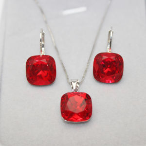 Silver Crystal Long Necklace for Women Fashionable Simple Design Birthday Valentines Day Gift Alloy Plated Silver Box Chain