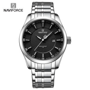 NAVIFORCE Watch for Men Waterproof 2023 Casual Sports Wristwatch Stainless Steel Strap Quartz Calendar Military Watches