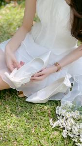 GIÀY CƯỚI ♥️♥️ GIÀY CAO GÓT ĐÍNH NƠ CÔNG CHÚA CAO CẤP độc quyền bởi SHE SHOES - GC07049 (NEW ARRIVAL)