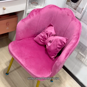AIODIY Makeup Chair Home Office Chair Backrest Simple Flower Stool Senior Girl Bedroom Dressing Chair Petal