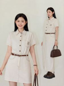 Đầm Denim A-Line Phong Cách Retro Dành Cho Người Béo