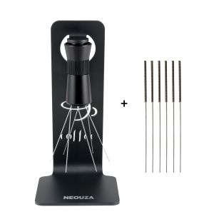 NEOUZA WDT Tool with Adsorbable Stand & Adjustable Angle/Range Espresso Distribution Stirrer with a Fineness of 0.4mm for Clump-Free Coffee Made of 304 Stainless Steel & Aluminum
