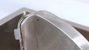 Stainless Steel Triangle Mesh Colander Sink Drain Rack Storage Basket Organizer Filter Kitchen