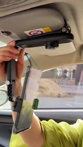 Multifunctional Car Sun Visor Phone Holder Anti Shock In-Car Rear View Mirror Mount 360° Rotation Phone Rotatable for 4-7 Inch Car Cell Phone Bracket