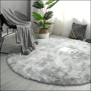 Tie-Dyed Solid Color Round Carpet Soft Fluffy Rug Mats Non Slip Door Mat Carpet for Living Room Bedroom Computer Chair Home Decor Rugs