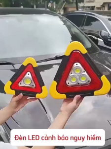 Đèn LED Cảnh Báo Nguy Hiểm Đa Năng Hình Tam Giác Kiêm Pin Sạc Dự Phòng Cho Ô Tô Xe Hơi