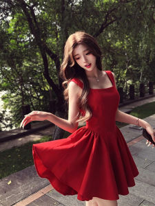 SUHUIQIAN | Red Summer Dress Slim Fit Short