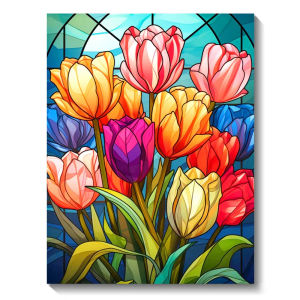 Jigsaw Puzzle 500 1000 1200 2000pcs Beautiful Red And Pink Tulips Blooming In Garden For Adults Stress Relief Home Decor Present