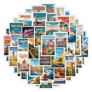 50-100PCS Europe Travel Graffiti Stickers Waterproof Decals for Water Bottle Phone Luggage Scrapbook Traveler Gift Souvenir