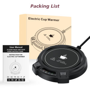 SR-08 Smart Coffee Mug Warmer 3 Temp Settings 8H Auto Shut Off Buzzer PTC Fast Heating NTC Flat Cups Home Office EU US Plug Desk