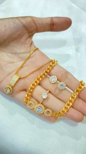 Set Perhiasan Lapis Emas Dewasa Permata Aksesoris Fashion
