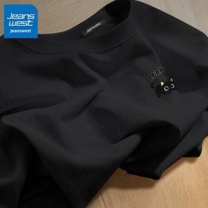 Jeanswest | Áo Thun Tay 3/4 Cotton Tím Phong Cách Dân Dã Mới Cho Mùa Hè
