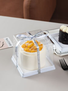 Transparent round Cheese Strawberry Mousse Baking Packaging Box Viral Four-Inch Cake Box Ideal for Pastry Storage And Presentation