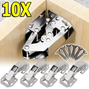1/3/5/10Sets Concealed Cabinet Hinges / 90 Degree No-Drilling Hinge / Hydraulic Cupboard Door Hinge / 90 Degree Furniture Hinge Hardware Kits