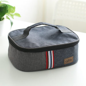 Large Square Portable Lunch Box Bag Oxford Cloth Waterproof Insulation ness Preservation Meal Plate Bag Chinese Style Handbag