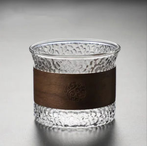 Small Capacity Cute Size Glass Cup High Borosilicate Household Glass Espresso Coffee Cup With Wooden Sleeve