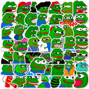 50-Piece Set Cute Sad Frog Stickers Cartoon Single-Male Decorative Fun Waterproof Decals for Business And Cultural Supplies