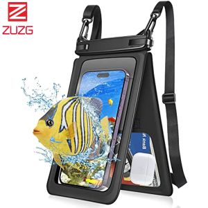 Zuzg túi điện thoại chống thấm nước 2 túi lớn univeral wateterproof điện thoại túi đựng với dây đeo chéo có thể điều chỉnh được ipx8 điện thoại di động túi không thấm nước tương thích cho iphone và tất cả điện thoại thông minh-đen/1pcs