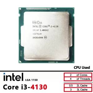 Intel | Intel Core I3-4130 34 GHz CPU Lõi Tứ Lõi Kép LGA 1150 3M Cache 54W Bộ Xử Lý Máy Tính Để Bàn Đã Qua Sử Dụng