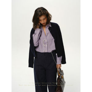SHEITAOZI | Embroidered Plain Money Style Classic Loose Blouse