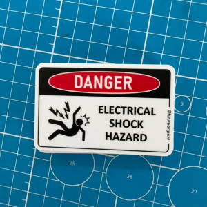 Danger Electrical Shock Hazard. High Voltage Electric Power. Bahaya Elektrik Sticker Sign Caution Warning Signage Label