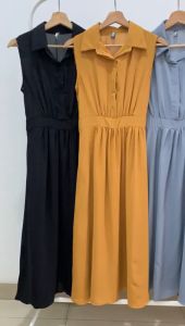 D10404 Gracie Collar Sleeveless Long Dress
