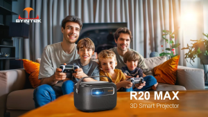 BYINTEK R20 Max 750 ANSI 4K DLP Outdoor Mini Projector with Android 11.0 15600mAh Battery and WiFi for Home Theater and Movies