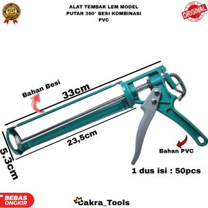 ALAT LEM KACA MODEL PUTAR 360° TEMVAKAN LEM BAHAN BESI KOMBINASI PVC