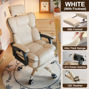 Leather Computer Chair Office Chair Adjustable Comfort Reclining Chair With Footrest Boss Chair