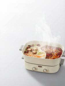 [China Plug Without Adapter] Thermos | Dual-Flavor Electric Hot Pot Home Multi-Function Cooking Pot