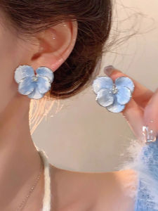 French Blue Flower Earrings 2026 New Hit S925 Sterling Silver