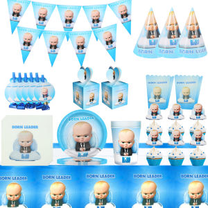 Hasbro | Cartoon Theme Birthday Party Decoration Disposable Tableware Baby Boss Cups Plates Baby Shower Kids Birthday Party Gifts