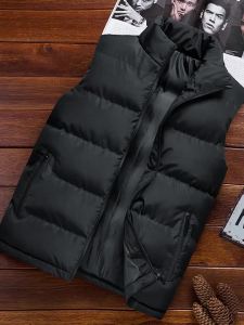ali9 Vest Man Autumn and Winter New down Cotton Vest Vest Mens Casual Loose-Fitting plus Size Large Size Waistcoat Jacket Mens