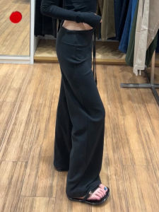 Black High Waist Loose Fit Casual Pants Womens Autumn New Style Flared Sporty Wide Leg Sweatpants American Style Loose Jeans