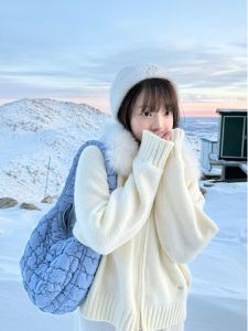 Áo Khoác Len Trùm Đầu Có Mũ Trùm Đầu Mềm Mại Không Có Tay Áo Dài Thường Ngày Cổ Lớn Thời Trang Thu Đông Áo Len Dệt Kim Cho Nữ