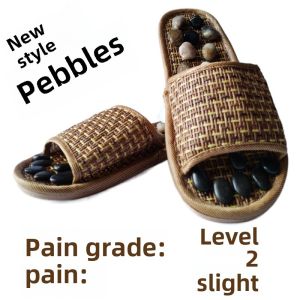 Mens Pebble Massage Slippers Acupoint Foot Therapy Shoes Bottom Health Care Special for Meridian Unblocking Home Slippers