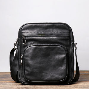 JINGZIXIANSHENG | Full Grain Leather Mens Shoulder Bag Handmade Retro Messenger Bag