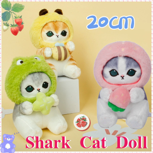 Cute Shark Cat Plush Toy Cartoon Cat Soft Pillow Soft Stuffed Beautiful Room Decoration Gifts for Kids Children Day Gift