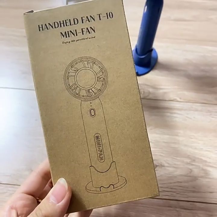 Buy 1 take 1 Mini Portable Handheld Electric Fan Turbo Hurricane 2000mAh 3 speed with Mobile Phone Holder Base T10