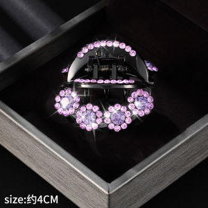 Exquisite High-End Rhinestone Barrettes Female Elegant Hair Clip Ziyang Elegance Medium Size Hair Claw Loose Clip Top Clip Headdress
