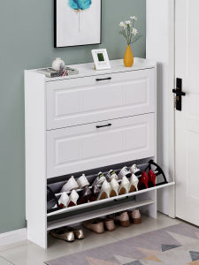 Shoe Cabinet Ultra-Thin 17cm Home Doorway Economical Minimalist Modern Storage Cabinet Narrow Multi-Functional Tilting Type Small Shoe Rack