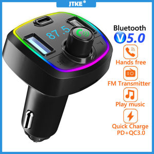 JTKE Car Bluetooth 5.0 FM Transmitter MP3 Player Audio Receiver PD 18W QC3.0 USB Fast Charger Handsfree Car Kit