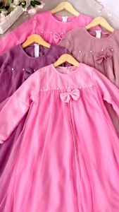 Gaun anak perempuan 5 6 tahun syafina labella/gaun anak pesta mewah/gaun anak super cantik/gaun anak putih