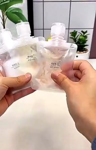 3pcs Set 30ml/50ml/100ml Travel Bag Fluid Makeup Pouch for Toiletry Lotion Shampoo Squeeze Pouch